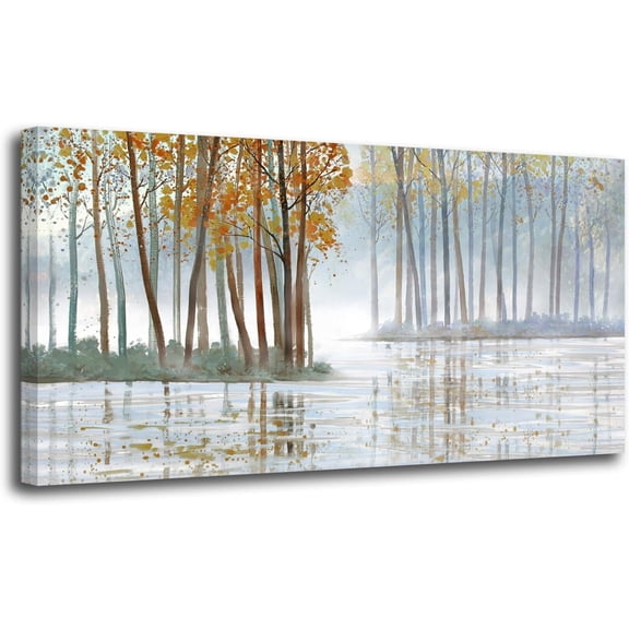 AatoeaX Birch Trees Wall Art Abstract Canvas Forest Branches Landscape Picture Colorful Painting, Nature Modern Artwork for Living Room Bedroom Bathroom Home Office Wall Decor