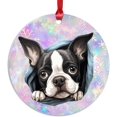 thumbnail image 1 of AatoeaX Boston Terrier Snowflake Ornament: Cute Dog Portrait, Transparent Acrylic, Hanging Keepsake for Pet Fans, Holiday Decor & Gifts, 1 of 7