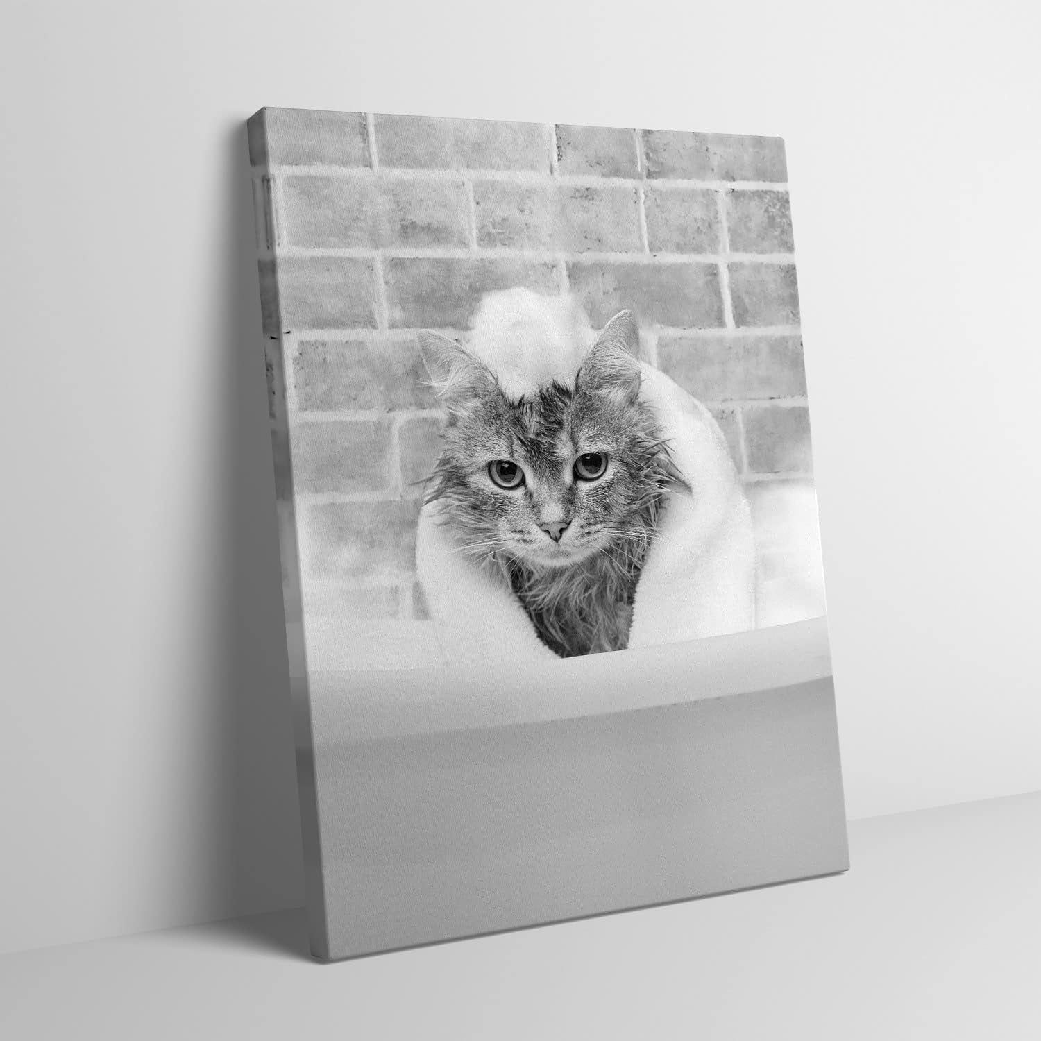 AatoeaX Cat Wall Art Print Black And White Canvas Ready To Hang aatoeax-cat-wall-art-print-black-and-white-canvas-ready-to-hang