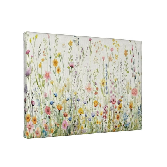 AatoeaX Colorful Flower Canvas Wall Art Set, Watercolor Daisy Floral Wall Decor, Wildflower Green Leaf Wall Painting, Multicolour Botanical Art Print for Living Room, Bedroom, Office