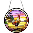 thumbnail image 1 of AatoeaX Elegant Rooster Window Decor: Sunset Backdrop, Transparent Acrylic, Hanging Art for Home, Farmhouse - Themed Spaces & Kitchen Decor, 1 of 7
