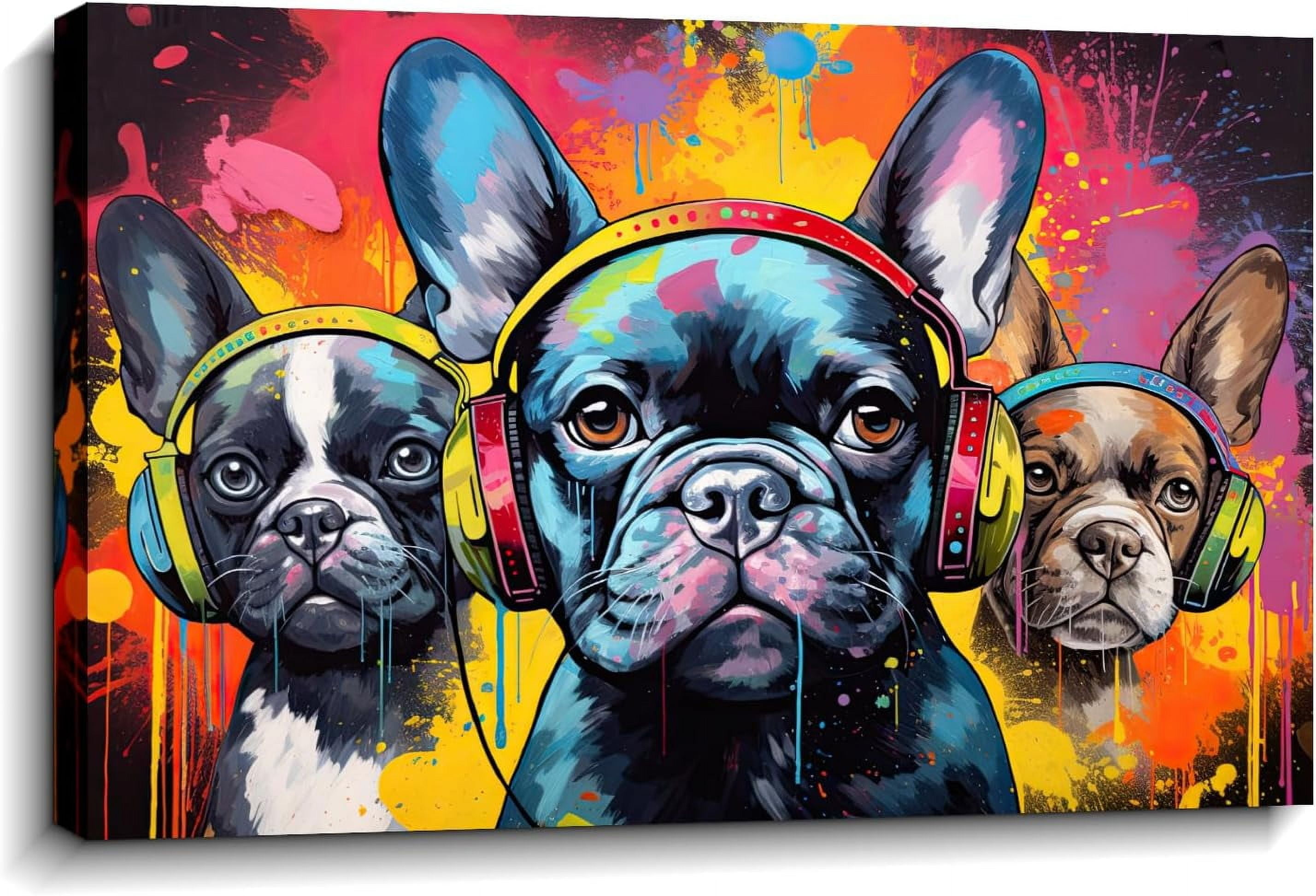 AatoeaX French Bulldog Canvas Wall Art Bulldog Picture Wall Decor
