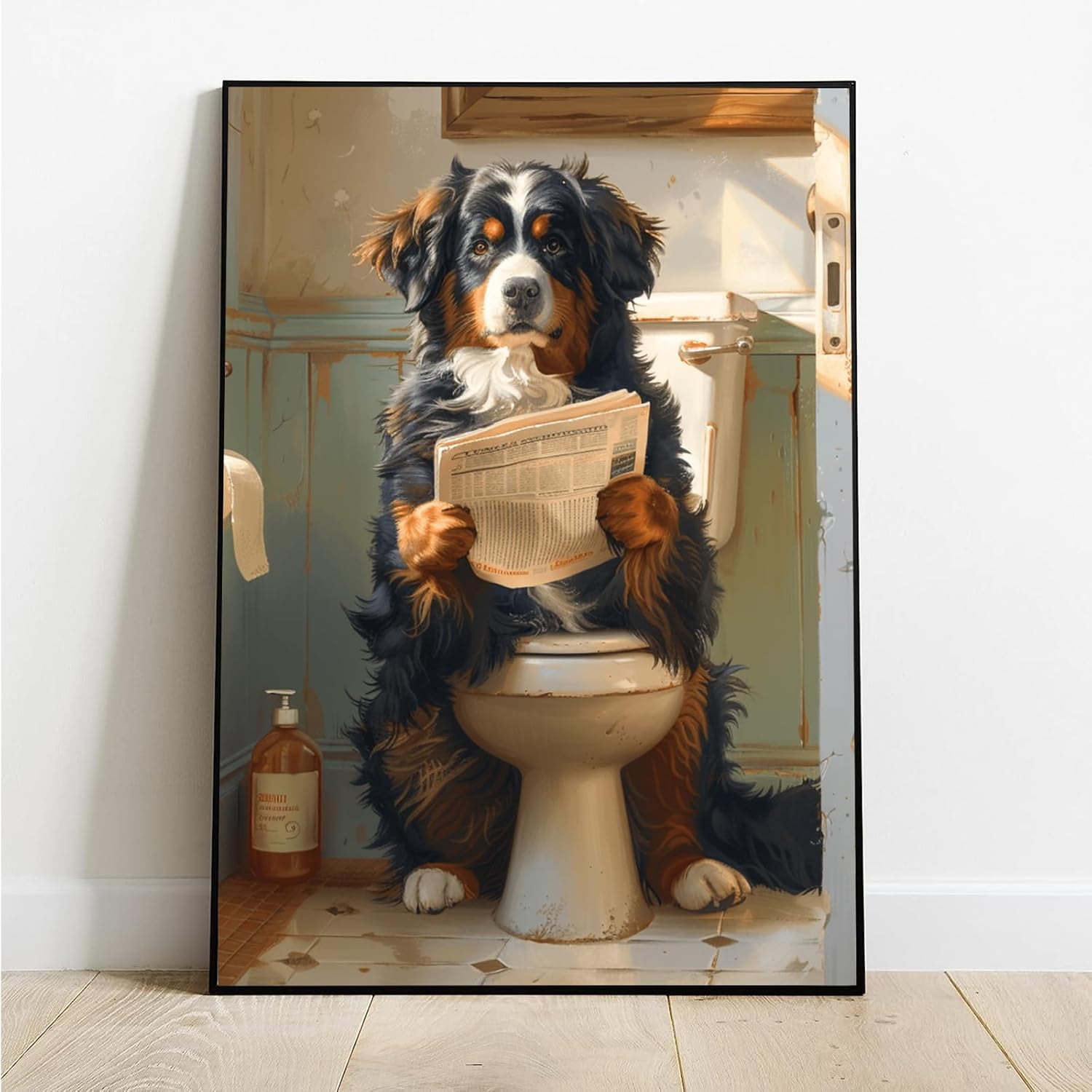 AatoeaX Funny Animal Bathroom Wall Art, Dog Art Bathroom Wall Art ...