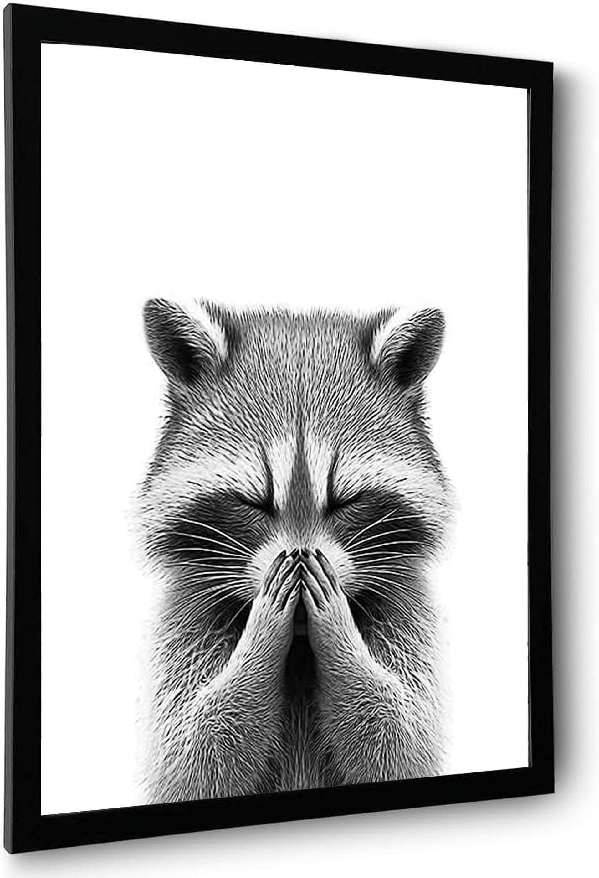 Racoon Sign Language AatoeaX Funny Bathroom Decor Wall Art, Raccoon Art Print, Restroom ...