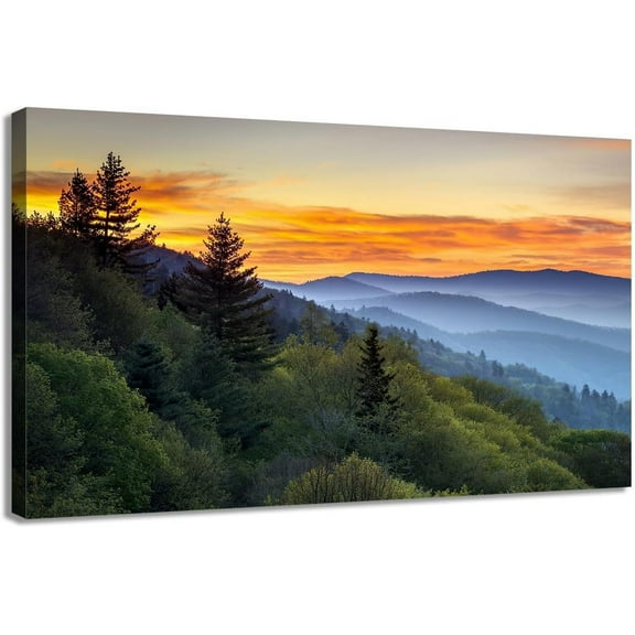 AatoeaX Great Smoky Mountains National Park Sunrise Photo Photograph Sunset Landscape Poster Pictures Tropical Nature Photography Oil Paintings Prints Wall Decor Art Print Poster
