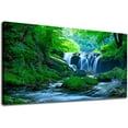 thumbnail image 1 of AatoeaX Green Forest Canvas Wall Art Waterfall Pictures Wall Decor Green Nature Landscape Canvas Painting Calming Nature Scene Canvas Print Artwork for Living Room Bedroom Office Home Wall Decoration, 1 of 4