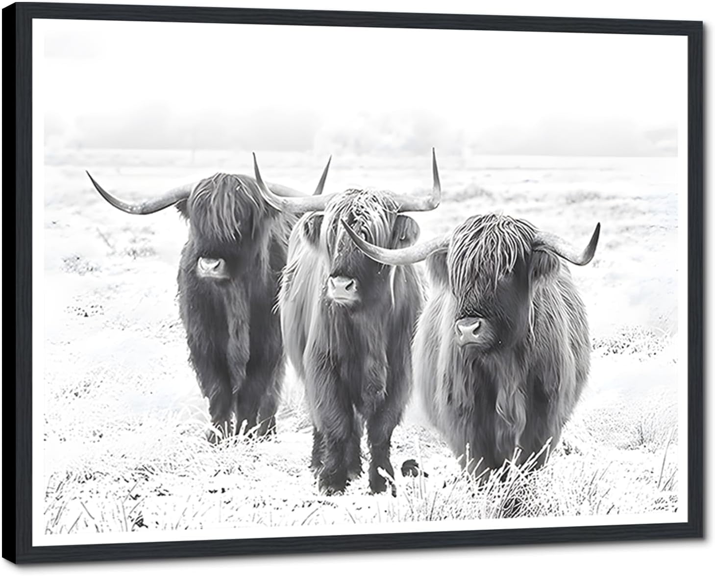 AatoeaX Highland Cow Wall Art Funny Cow Picture Wall Decor Cute Cow