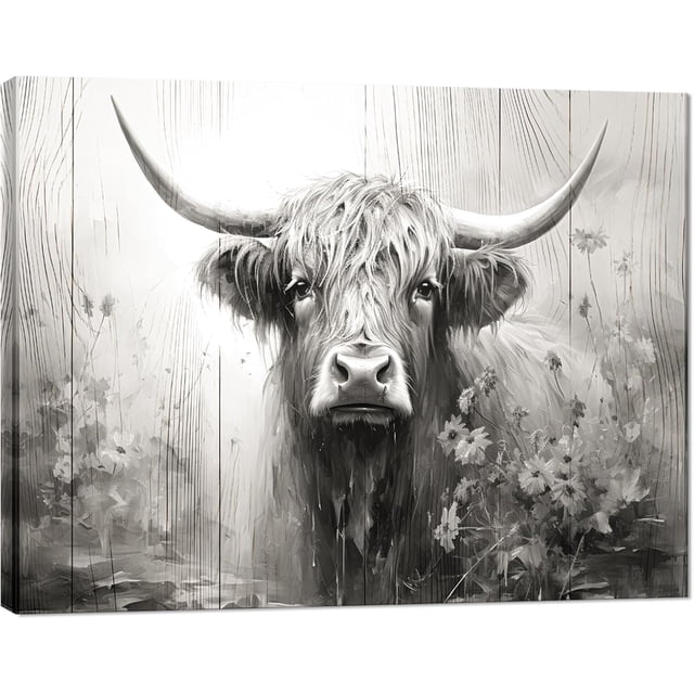 AatoeaX Highland Cow Wall Art Funny Cow Picture Wall Decor Cute Cow
