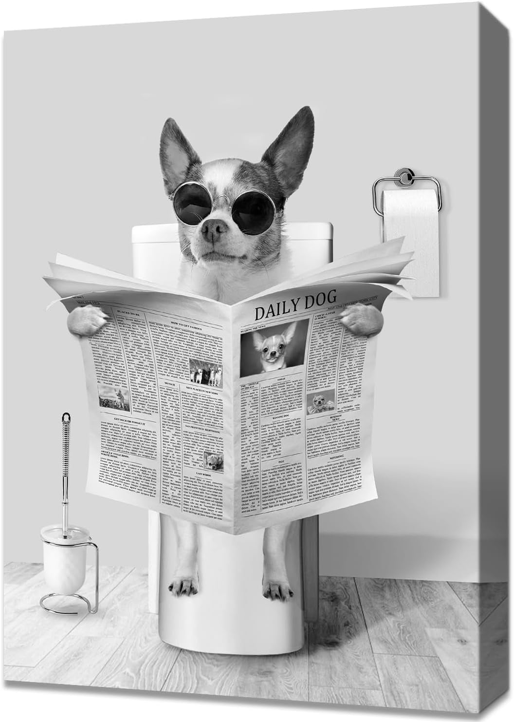 AatoeaX Humor Bathroom Decor Funny Dog Wall Art Sunglasses Chihuahua AatoeaX Humor Bathroom Decor Funny Dog Wall Art Sunglasses Chihuahua