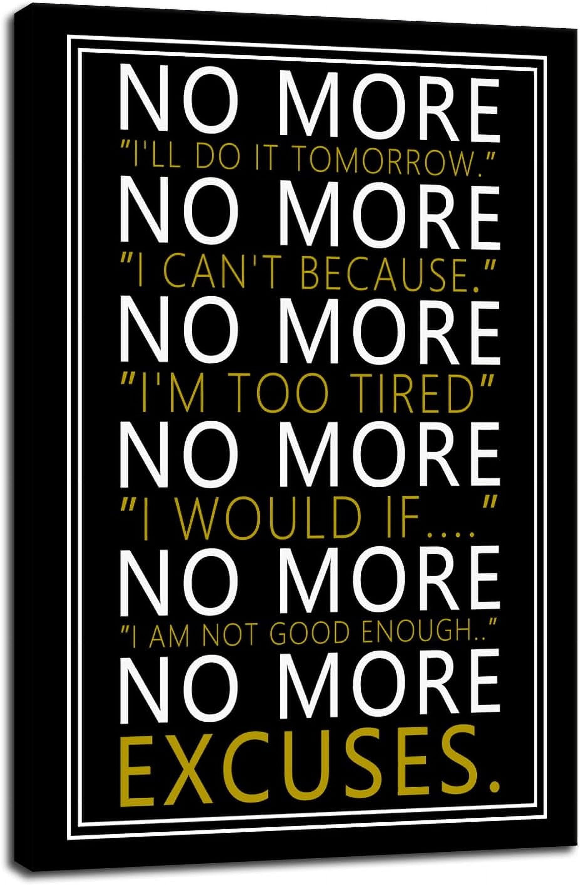 AatoeaX Inspirational Wall Art No More Motivational Poster Inspiring ...