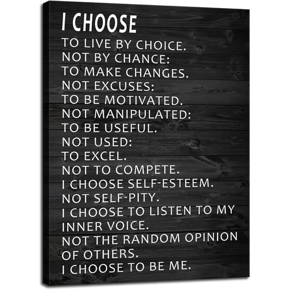 AatoeaX Inspirational Wall Art Pictures Office Wall Decor Motivational Quotes Canvas Painting I Choose to Live by Choice Artwork Home Decor for Bedroom Living Room Ready to Hang