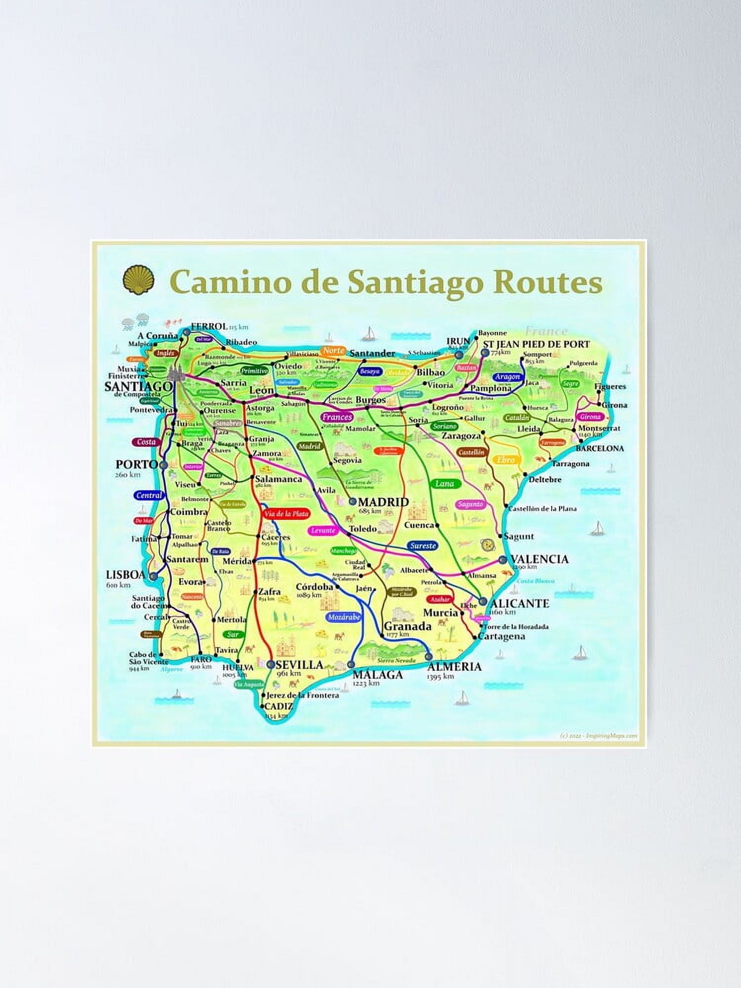 AatoeaX Map of Camino de Santiago - AatoeaX Map Camino De Santiago Routes Spain Portugal Poster Modern Wall Art Canvas Poster Aesthetic Print Home Office Apartment Decor 8 X10 Or10 X8 G Ad46a102 7068 4171 8e72 9e7059a05052.a4a1e7c1e2931886a814d73d4e933731