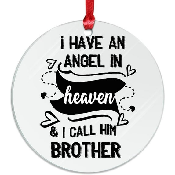 AatoeaX Memorial “Angel in Heaven - Brother” Ornament: Sentimental Text, Transparent Acrylic, Hanging Decor for Grieving, Remembrance & Religious Gift Accents