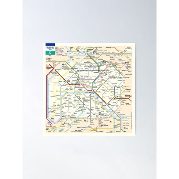 AatoeaX Paris Subway Map Poster Aesthetic Home Decor – Perfect for ...