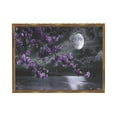 thumbnail image 1 of AatoeaX Purple Bedroom Pictures Wall Decor Purple Canvas Art Black and White Sea Night Full Moon Purple Flower Print on Canvas Purple Wall Picture for Room Decor, 1 of 4