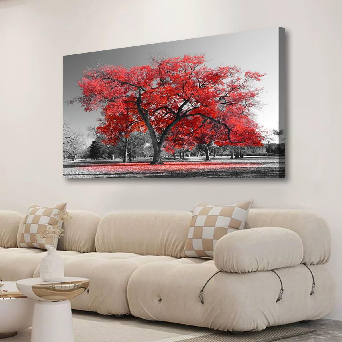AatoeaX Red Tree of Life Pictures Canvas Wall Art for Living room