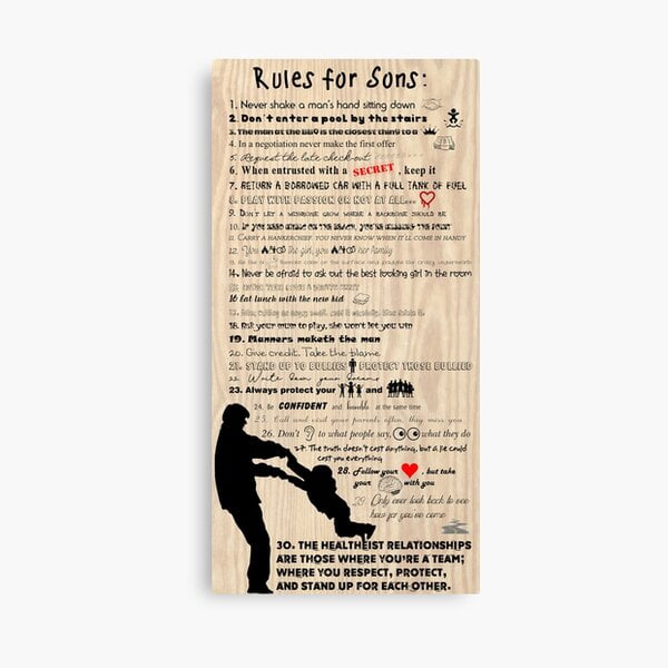 AatoeaX Rules for Sons Canvas Print Modern Wall Art Canvas Poster ...