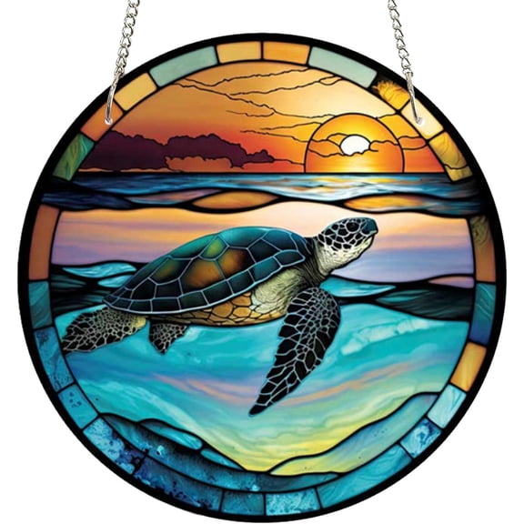 AatoeaX Serene Sea Turtle Acrylic Hanging - Peaceful, Oceanic for Beach Homes, Coastal - themed Spaces [Sea Turtle, Acrylic Hanging, Peaceful, Oceanic, Beach Homes, Coastal - themed]