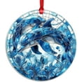 thumbnail image 1 of AatoeaX Stained Glass Dolphins Ornament: Ocean Art, Transparent Acrylic, Hanging Decor for Sea Lovers, Art Fans & Home Accents, 1 of 7