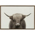 thumbnail image 1 of AatoeaX Sylvie Hey Dude Highland Cow Color Linen Textured Canvas Wall Art Farmhouse Art Print Wall Decor for Wall, 1 of 4