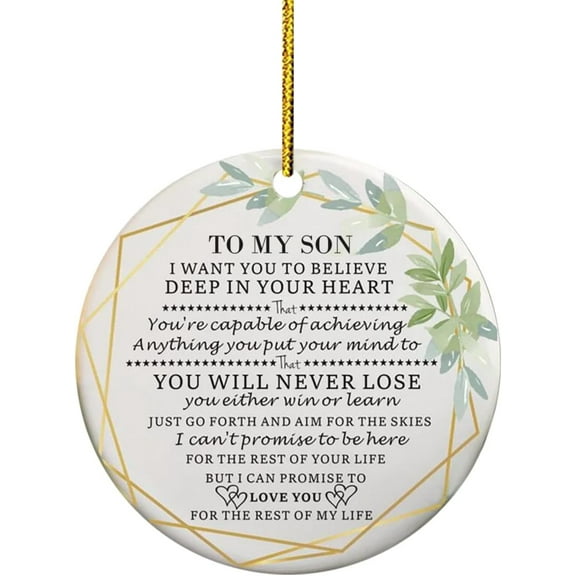 AatoeaX To My Son Inspirational Acrylic Ornament: Sentimental Quote, Family Decor, Hanging Sign for Home & Gift