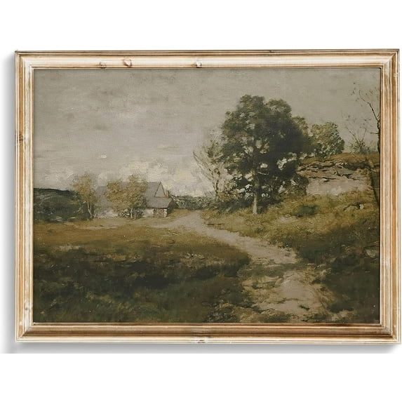 AatoeaX Vintage Landscape Wall Art, Farmhouse Wall Decor, Rustic Country Canvas Prints Vintage Oil Painting Vintage Art Pictures for Bedroom Bathroom Decor