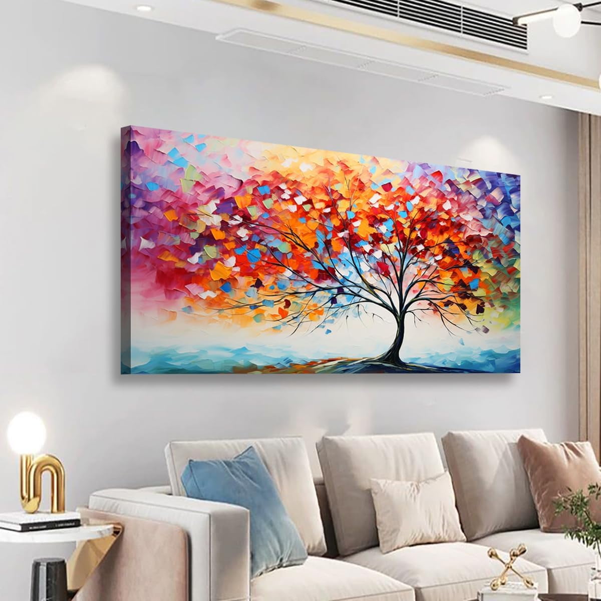 AatoeaX Wall Art Bedroom Abstract Wall Decor Living Room Color Leaf Tree Canvas Wall Art Office ...