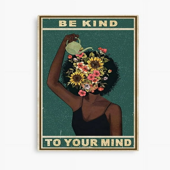 AatoeaX Be kind to your mind Canvas Print Modern Wall Art Canvas Poster – Aesthetic Print for Home, Office, or Apartment Decor,16"x20"or20"x16",Unframe