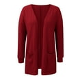 thumbnail image 1 of Aayomet 2023 Fall Long Cardigans for Women Knit Cable Cardigan Sweater With Pockets (Red, XXL), 1 of 5