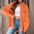 thumbnail image 1 of Aayomet 2023 Jean Jackets for Women Wash Wool Edge In The Long Loose Jean Jacket (Orange, S), 1 of 4