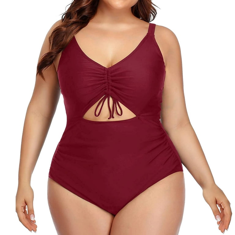 Aayomet 2024 Plus Size Swimwear V Neck Swimwear Swimwear Big Woman  Swimsuit, Large