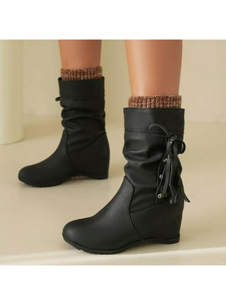 Black ankle new arrivals boots with bow
