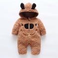 thumbnail image 1 of Aayomet Baby Bodysuit Winter Rompers Baby Boy Baby Boys Sweatshirt Little Girls Long Sleeve T-shirt Toddler Pullover Blouses Top Fall Winter Clothes,Brown 12-18 Months, 1 of 3