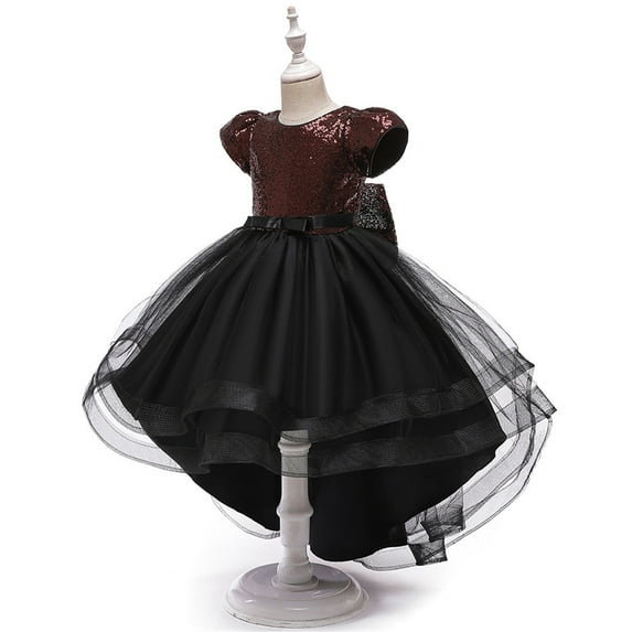 Aayomet Baby Girl Clothes Kids Children Toddler Baby Girls Spring Summer Tulle Sequins Glitter Dress For Performance Children,Brown 7-8 Years