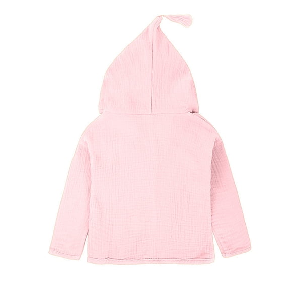 Aayomet Baby Girl Clothes Linen Coat Kids Hooded Jacket Toddler Tassel Outerwear (Pink, 4-5 Years)