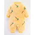 thumbnail image 1 of Aayomet Baby Romper Boys Baby Girl Clothes Solid Ruffle Long Sleeve Romper Bodysuit Tops One Piece Jumpsuit Fall Winter Outfit,Yellow 3-6 Months, 1 of 3