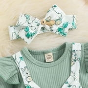 Aayomet Baby Rompers Baby Boys Sweatshirt Little Girls Long Sleeve T-shirt Toddler Pullover Blouses Top Fall Winter Clothes,Green 6-12 Months