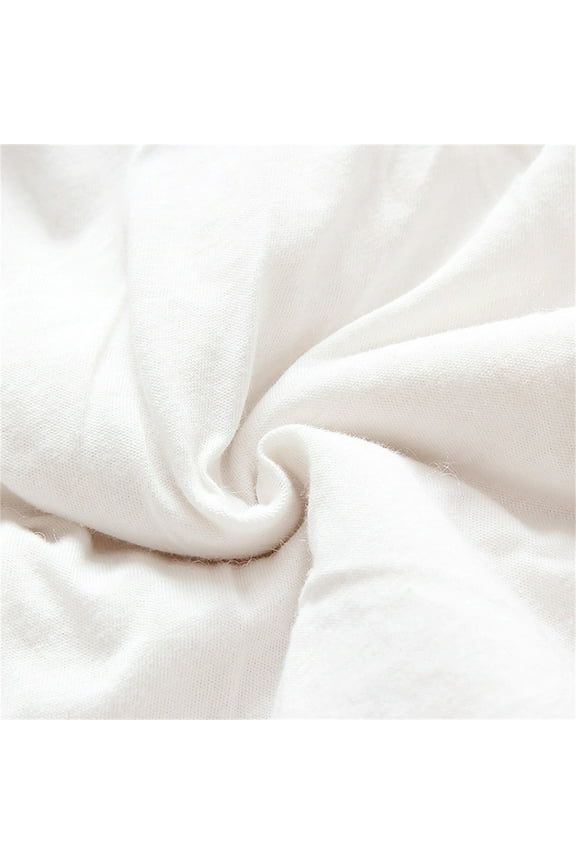 Baby Rompers Girl Fall Baby Rompers Organic Cotton Baby Boy Girl Zip up Sleep N Play, Footless, Long/Short Sleeve,White 6-9 Months