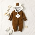 thumbnail image 1 of Aayomet Baby Rompers Newborn Baby Girl Boy Christmas Outfit Long Sleeve Santa Romper Sweatshirt Fall Winter Tops,Brown 6-9 Months, 1 of 5