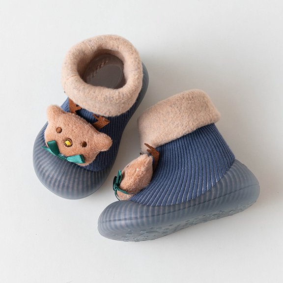 Aayomet Baby Slippers Shoes Baby Indoor Non Slip Soft Bottom Toddler Shoes Warm Shoes (Navy, 8 )