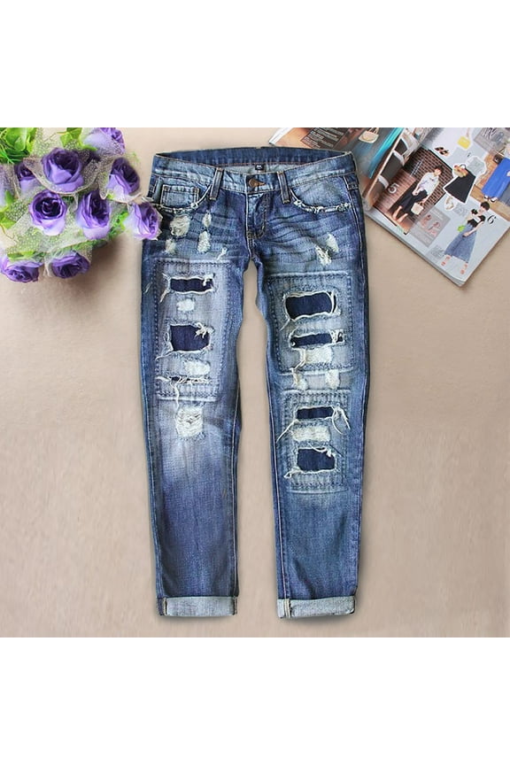 Baggy Jeans For Women Women Y2K E-Girl Streetwear High Waisted Cargo Pants Wide Leg Denim Jeans Straight Casual Loose Baggy Flare Trousers Vintage,Blue 4XL