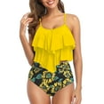 thumbnail image 1 of Aayomet Bathing Suits For Women Swimsuit Tummy Two Piece Womens Waist High Swimsuit Bikini Split Vest Swimsuit Floral Ruffle,Yellow XL, 1 of 4