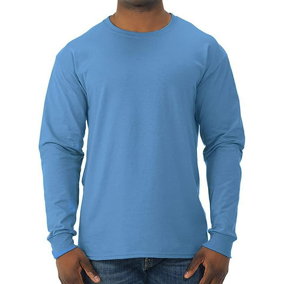Aayomet Big And Tall Mens Shirts Long Sleeve Soft T Shirt Performance Crew Collar Stretch Shirt Classic Fashion (Blue, XXL)