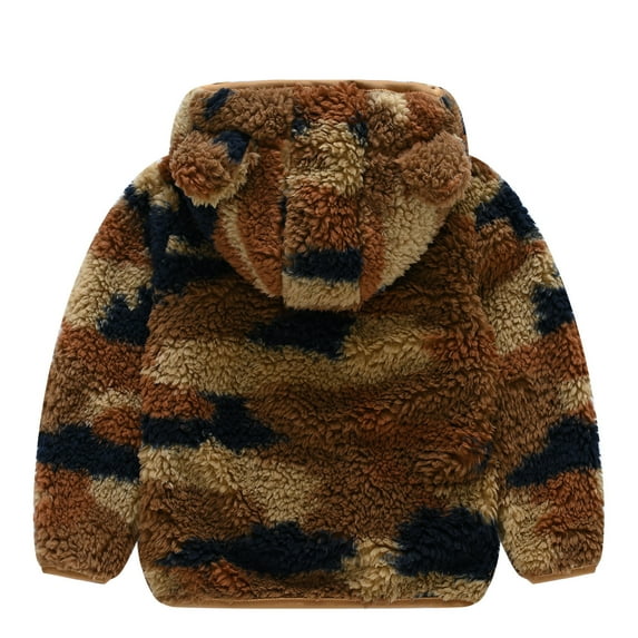 Aayomet Big Girls Winter Coats Girl's Line Hooded Jacket with Trim Winter Thick Warm Coat Long Padded Outwear Snow Puffer Jackets,Coffee 2-3 Years