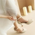 thumbnail image 1 of Aayomet Big Kids Girls Dress Shoes Pumps High Heels High School Prom Shoes Sandals Shoes Girls Easter Sandals,Beige 2, 1 of 5