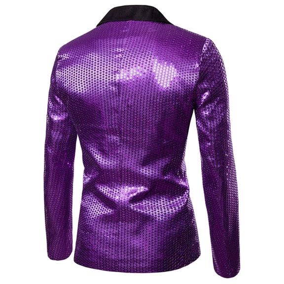 Aayomet Big and Tall Jacket Coat One Sequin Top Charm Button Men's Fit Suit Men's Coats Jackets (Purple, S)