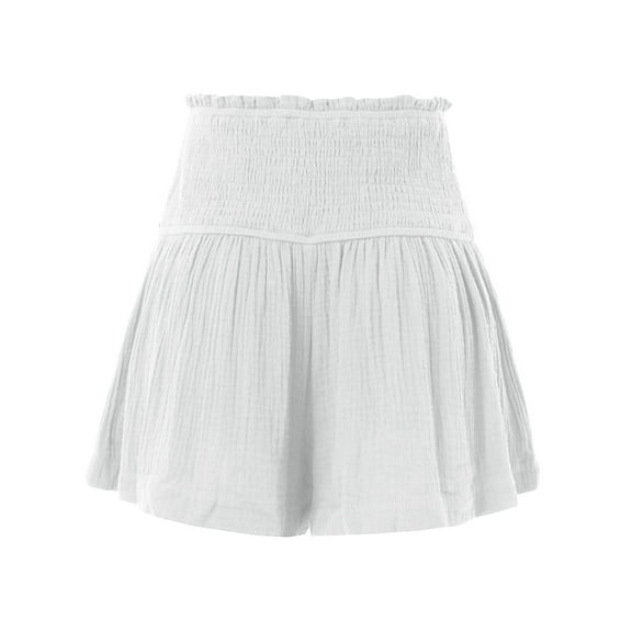 Aayomet Biker Shorts For Women High Waist Women’s Cotton French Terry 9" Bermuda Short Pockets-Casual Lounge ,White S