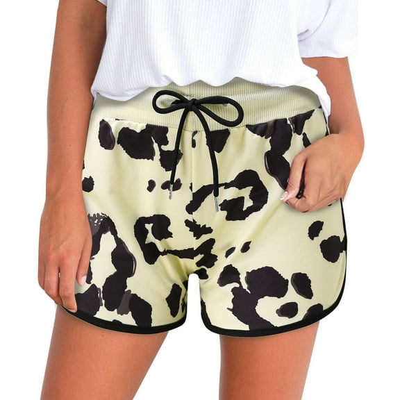 Aayomet Biker Shorts Women Women's Solid High Waisted Wide Leg Casual Pleated Shorts with Pocket,Khaki L