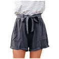 thumbnail image 1 of Aayomet Biker Shorts Women Womens Comfy Drawstring Casual Elastic Waist Pocketed Shorts,Gray XL, 1 of 3