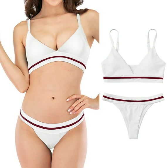 Aayomet Bikini Sets For Women Swimwear Bikini Women's Split Swimwear The Charm Of Swimsuit Set In Summer,White L